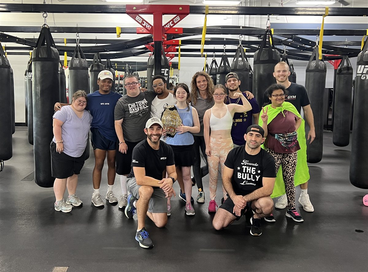 The Be Yourself Group together at a UFC Gym boxing session